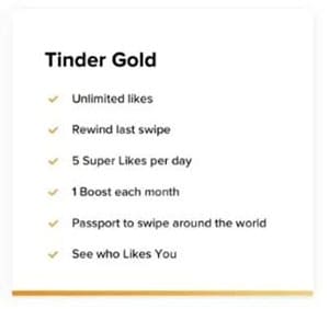 Tinder Gold features