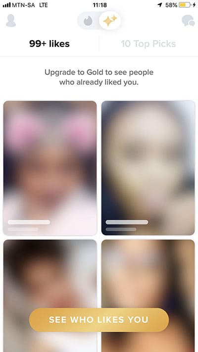Tinder blurred matches